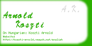 arnold koszti business card